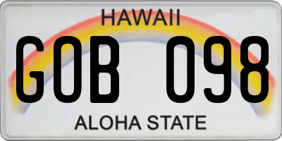 HI license plate GOB098