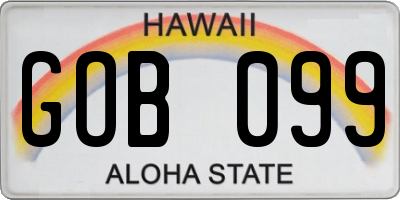 HI license plate GOB099