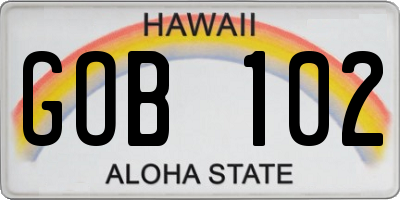 HI license plate GOB102