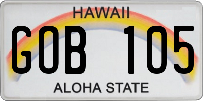 HI license plate GOB105