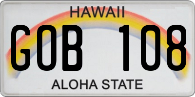 HI license plate GOB108