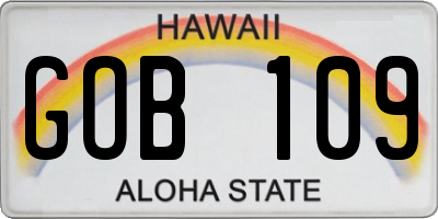 HI license plate GOB109