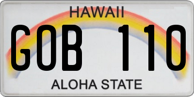 HI license plate GOB110