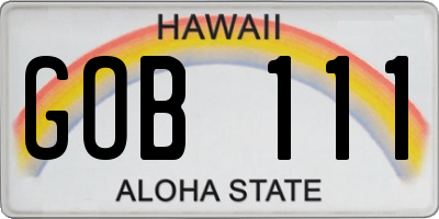 HI license plate GOB111
