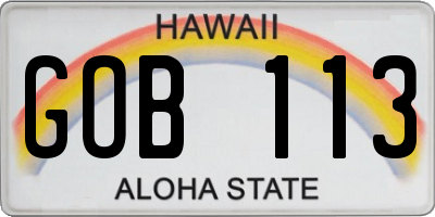 HI license plate GOB113