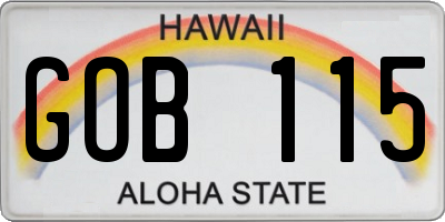 HI license plate GOB115