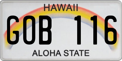 HI license plate GOB116