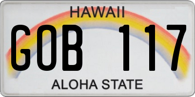 HI license plate GOB117