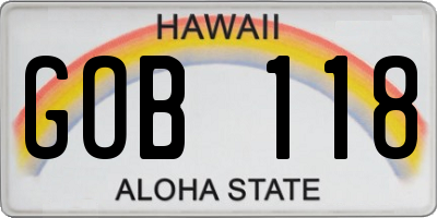 HI license plate GOB118