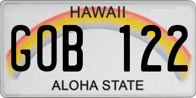 HI license plate GOB122