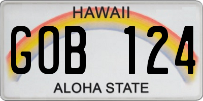 HI license plate GOB124