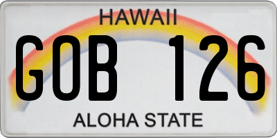 HI license plate GOB126