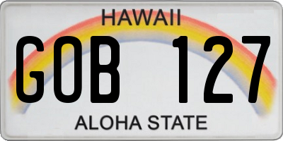 HI license plate GOB127