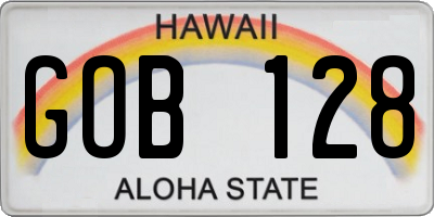 HI license plate GOB128