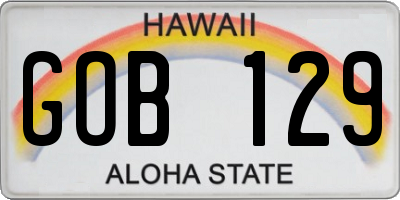 HI license plate GOB129