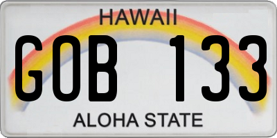 HI license plate GOB133
