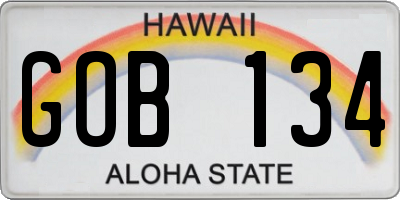 HI license plate GOB134