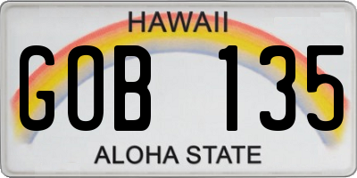 HI license plate GOB135