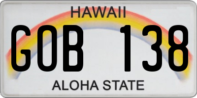 HI license plate GOB138