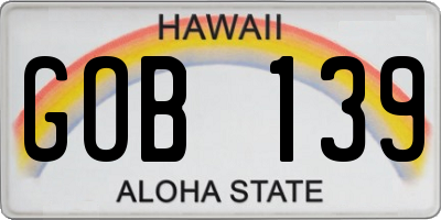 HI license plate GOB139