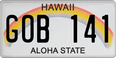 HI license plate GOB141