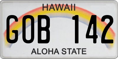 HI license plate GOB142