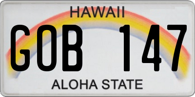 HI license plate GOB147