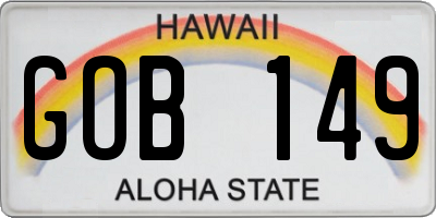 HI license plate GOB149