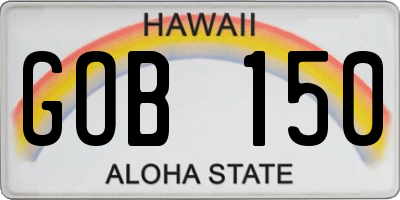 HI license plate GOB150