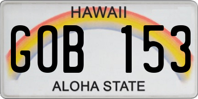 HI license plate GOB153