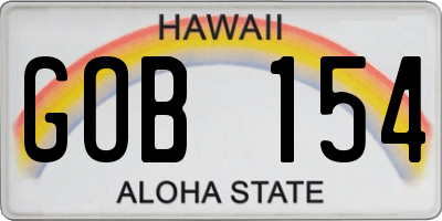 HI license plate GOB154