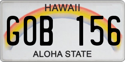 HI license plate GOB156