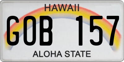 HI license plate GOB157