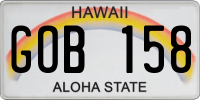 HI license plate GOB158
