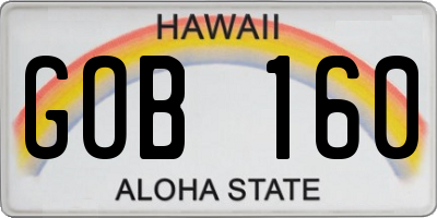 HI license plate GOB160