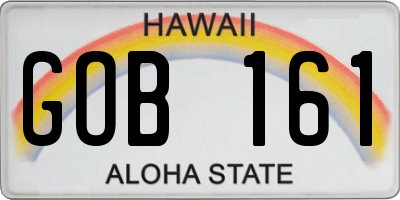 HI license plate GOB161