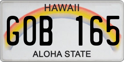 HI license plate GOB165