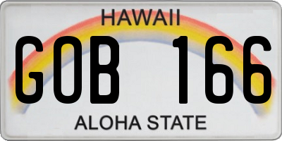 HI license plate GOB166