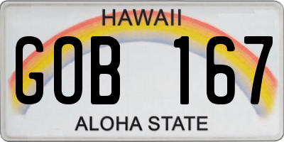 HI license plate GOB167