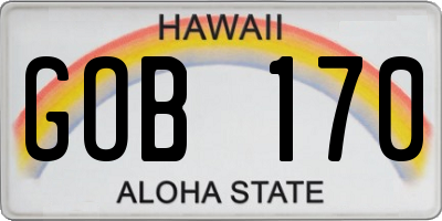 HI license plate GOB170