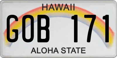 HI license plate GOB171
