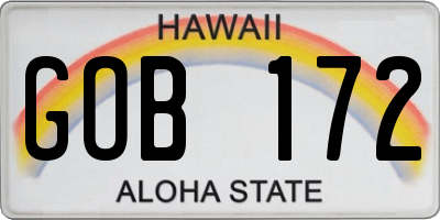 HI license plate GOB172