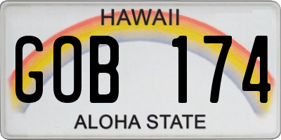 HI license plate GOB174