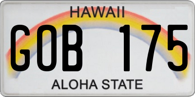 HI license plate GOB175