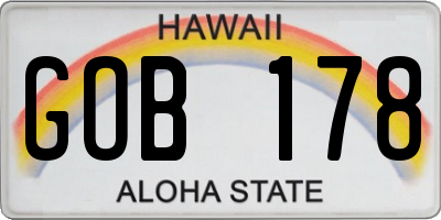 HI license plate GOB178