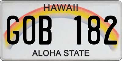 HI license plate GOB182
