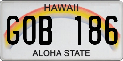 HI license plate GOB186