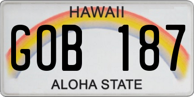 HI license plate GOB187