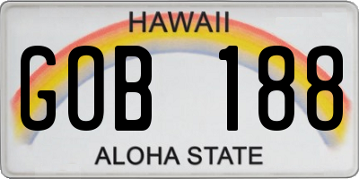 HI license plate GOB188