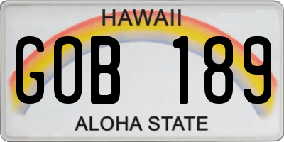 HI license plate GOB189